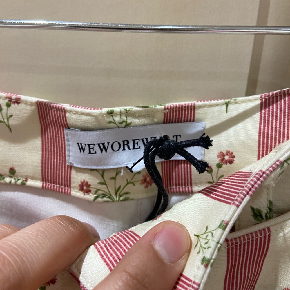 We wore what Lemon Icing print Striped Pink and Cream Floral Set corset top BNWT - Picture 12 of 16